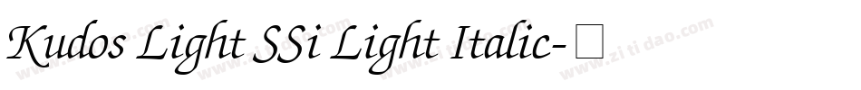 Kudos Light SSi Light Italic字体转换